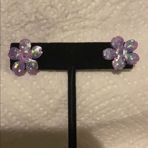 Purple Sakura Earrings